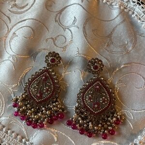 Pink and Pearly Earrings